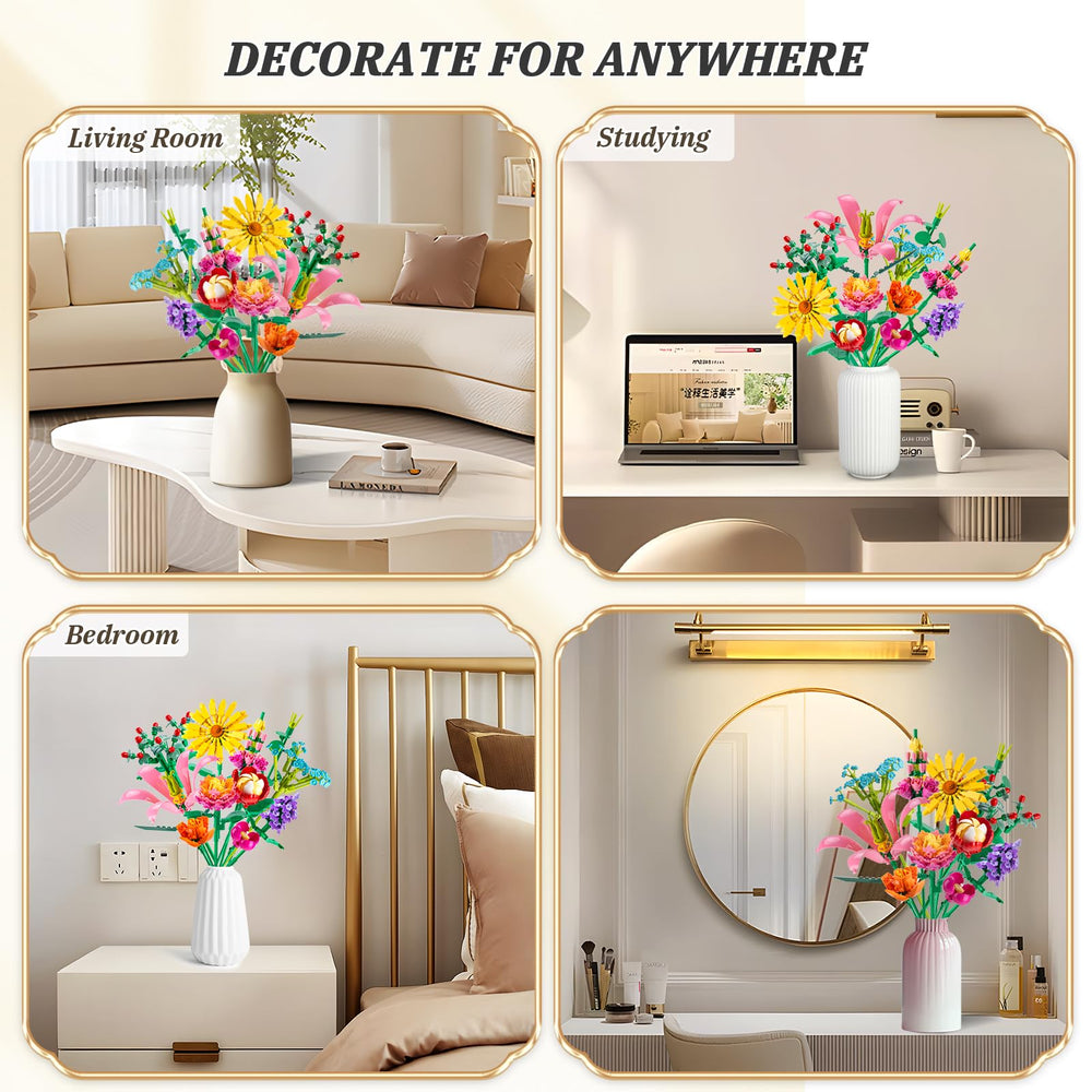 Linkowin 756PCS bouquet carnation pairs with seasonal decor and gifts.