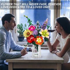 Linkowin Flower Bouquet Building Set adjustable stems enable customizable arrangements and heights