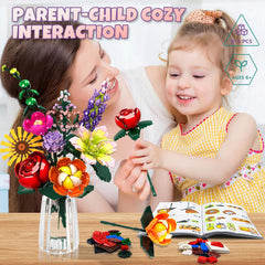 Linkowin Flower Bouquet Building Set decorative home and office decor that never wilts