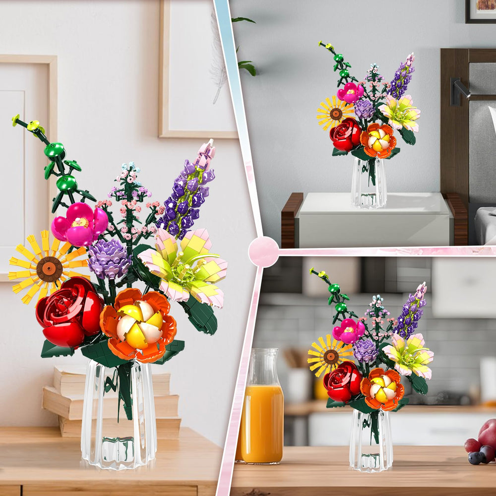 Linkowin Flower Bouquet Building Set gift-ready packaging ideal for birthdays or Mother's Day