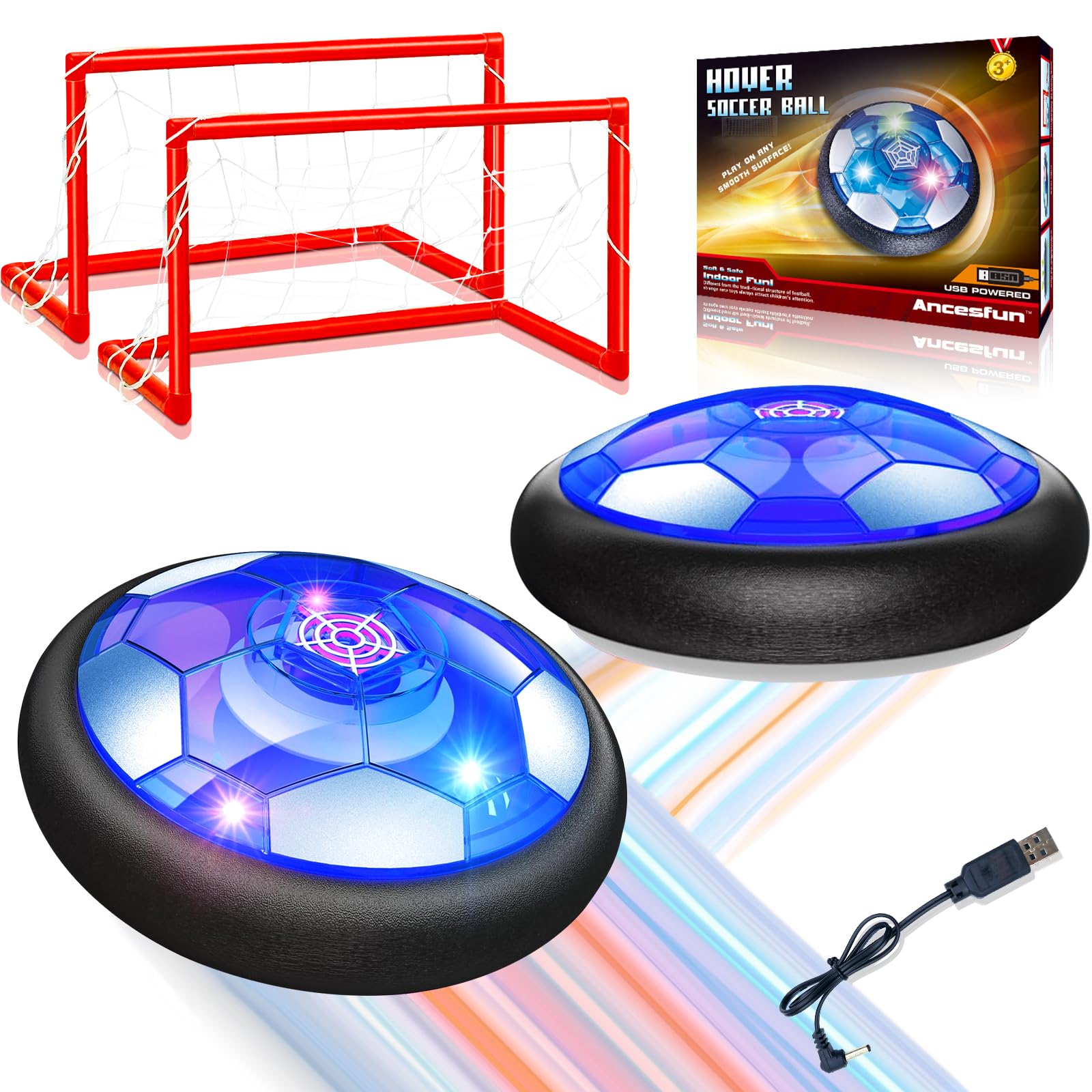 Linkowin hover soccer ball front view shows ready-to-play set for family fun