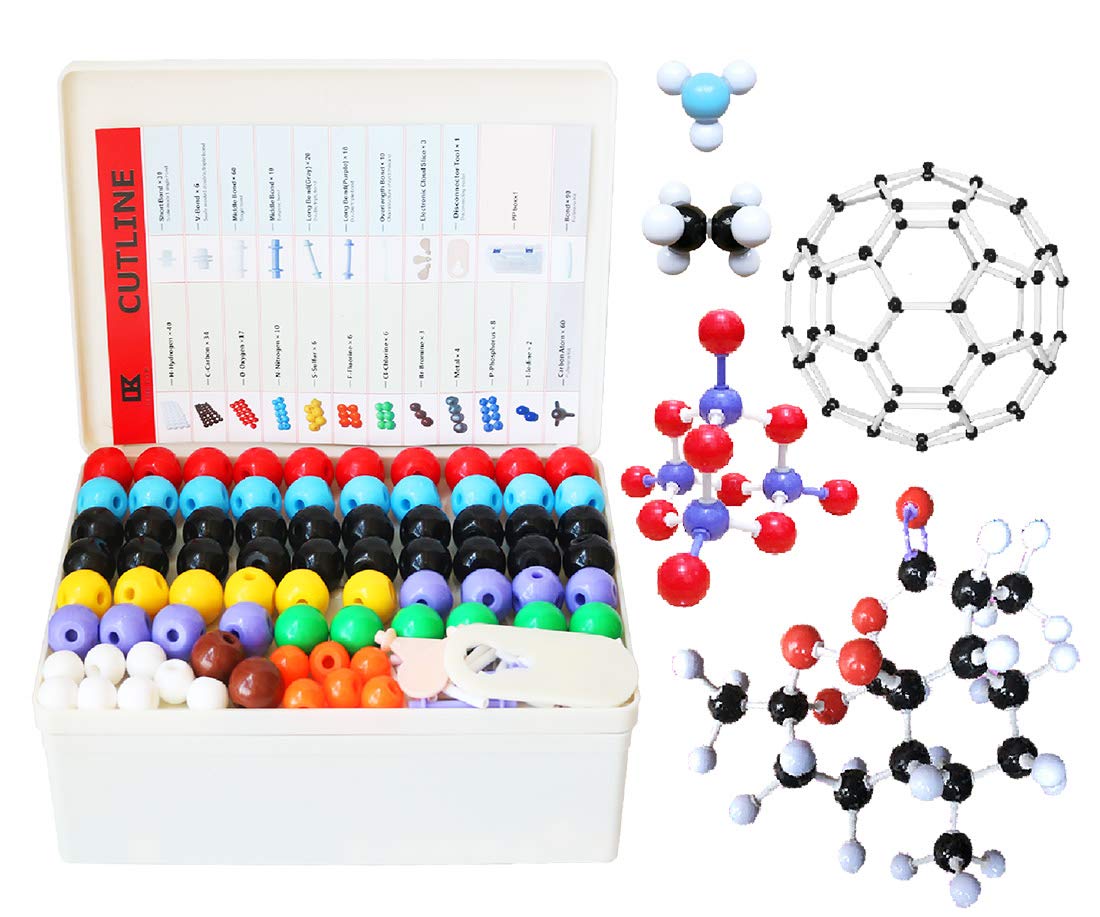 Linktor Chemistry Molecular Model Kit color-coded atoms and bonds for quick recognition in lessons.