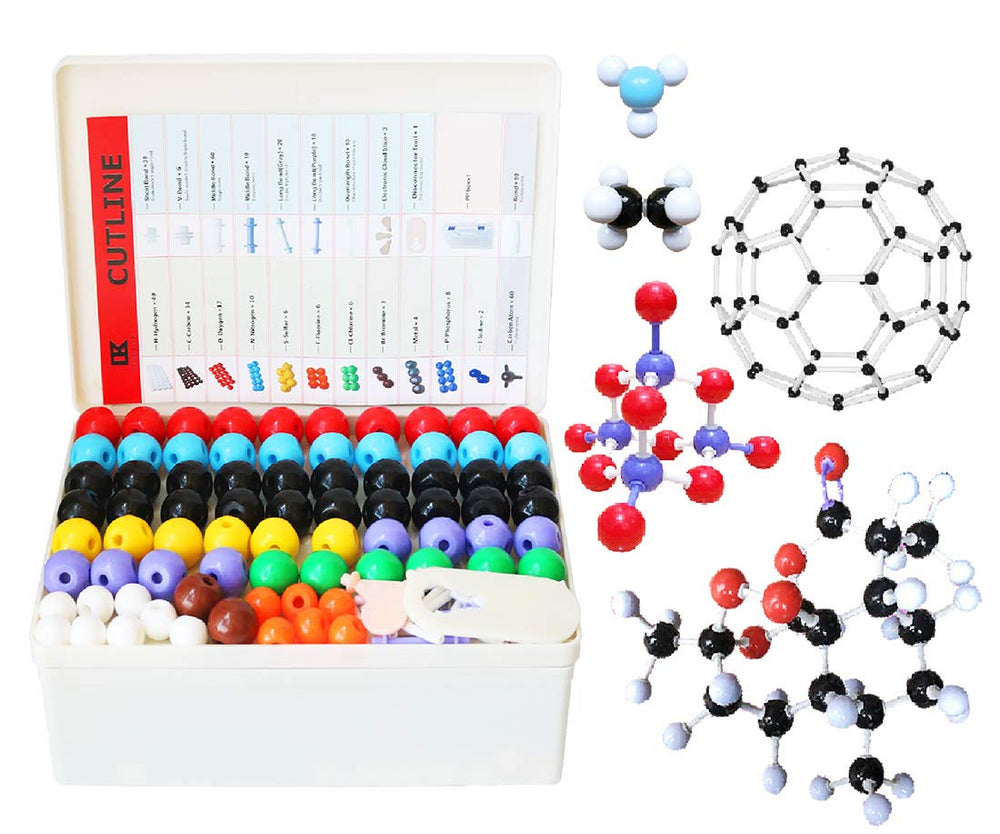 Linktor Chemistry Molecular Model Kit color-coded atoms and bonds for quick recognition in lessons.