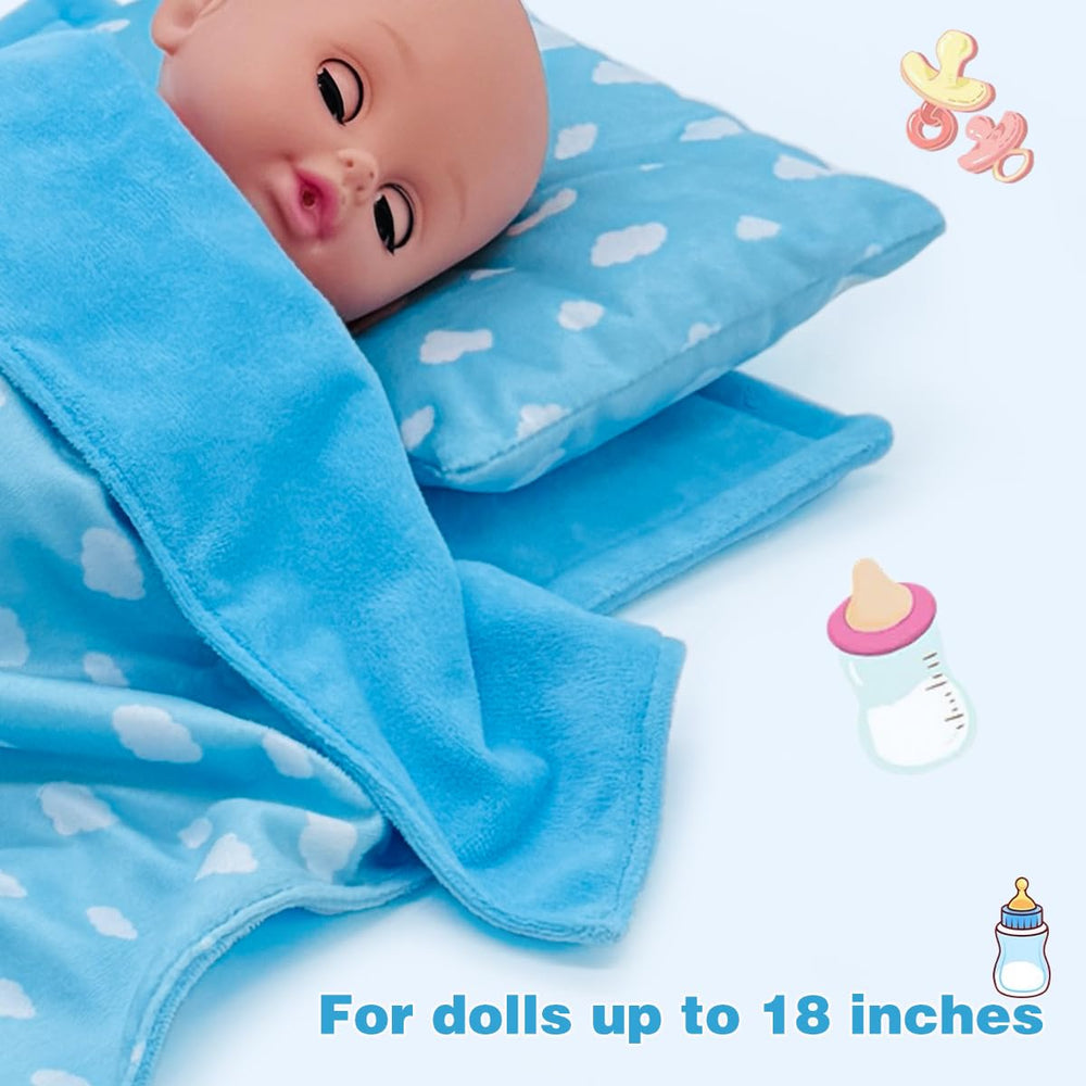 Linkyloop 18in doll accessory blue sky, portable decor for pretend play.