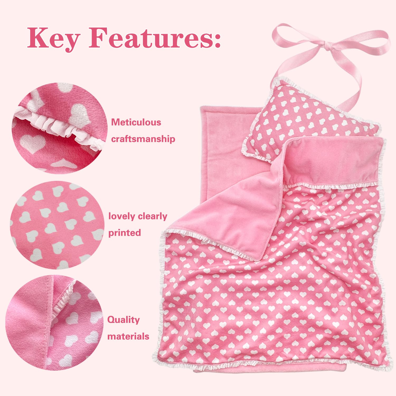 Linkyloop doll blanket provides soft warmth for imaginative playtime.