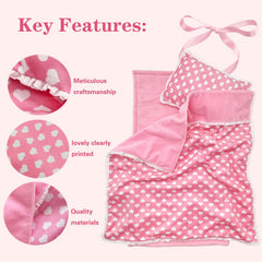 Linkyloop doll blanket provides soft warmth for imaginative playtime.