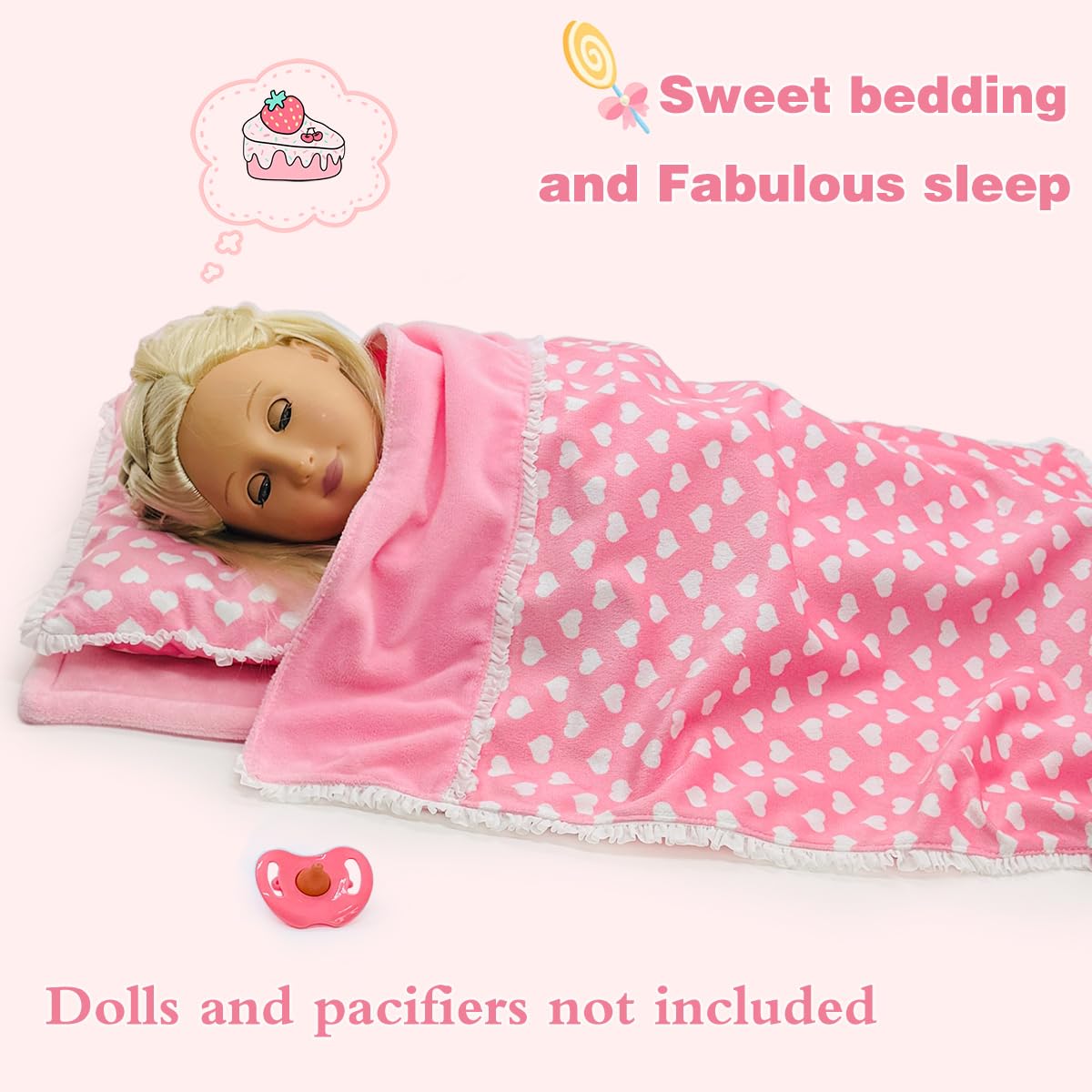 Linkyloop compact pillow fits cradles and travel bags for dolls.