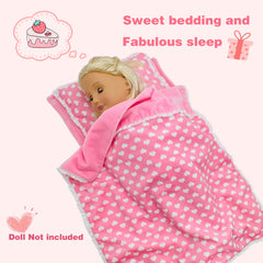 Linkyloop 3-piece bedding set supports believable dollhouse scenes.