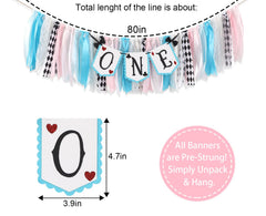 LINLULU highchair banner measures 80in x 8.75in, fits most standard highchairs.