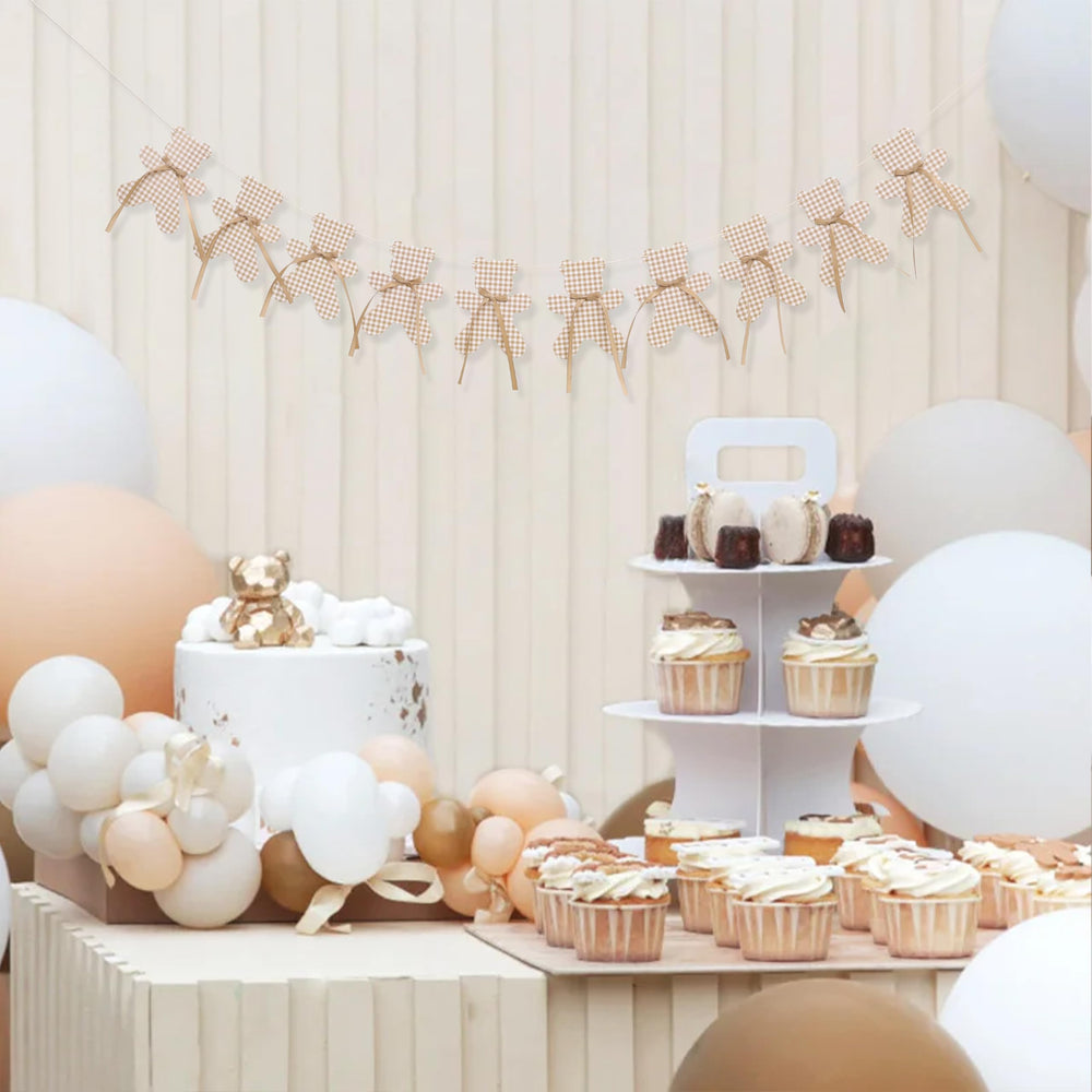 LINLULU teddy bear banner ships pre-assembled for fast wall decorating.