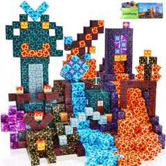 LionFuny magnetic blocks 100pcs, open-ended assembly for spatial skills