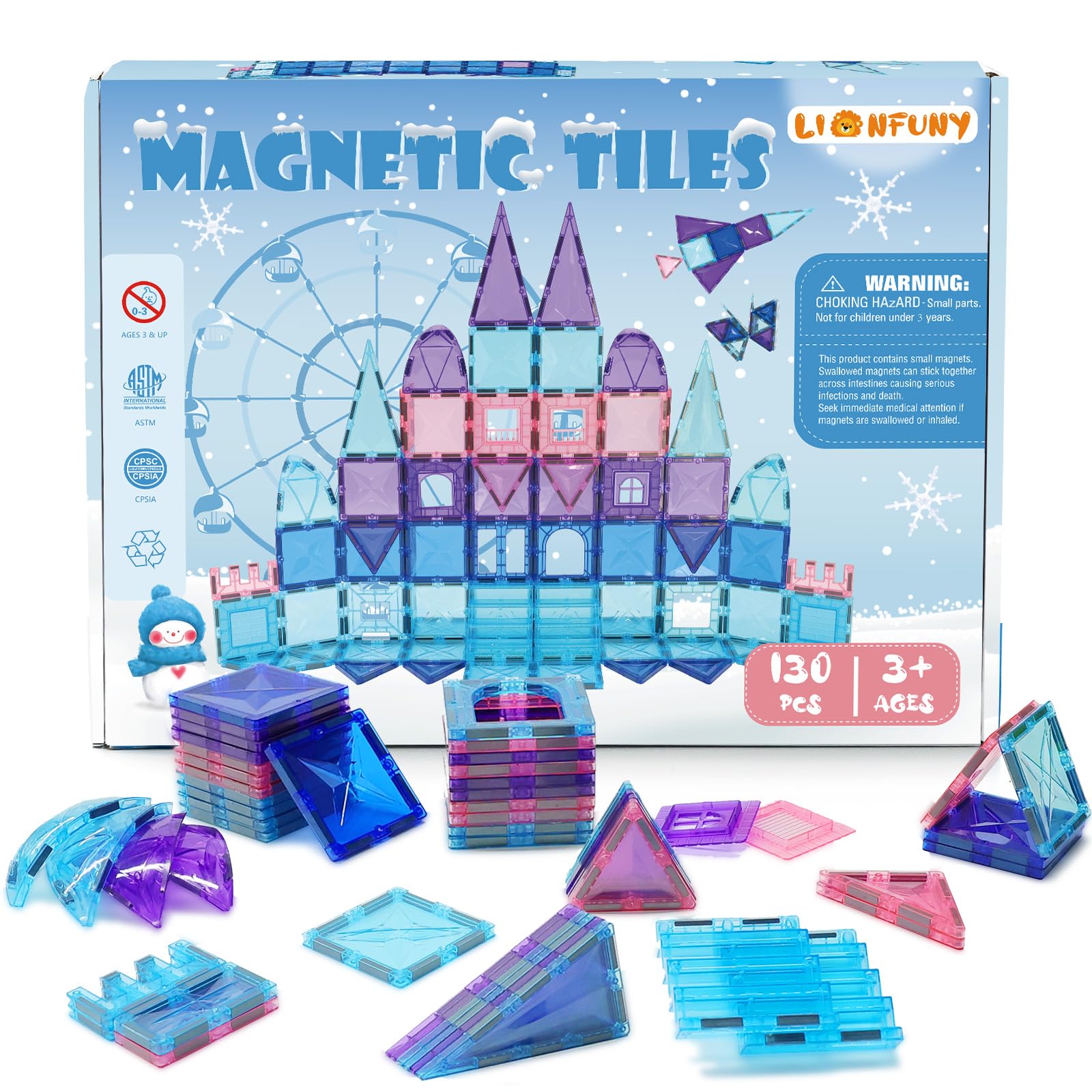 LionFuny magnetic blocks forming geometric shapes for spatial awareness.