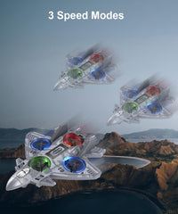 Liorbrix foam RC plane lit up at night for visible, enjoyable flights.