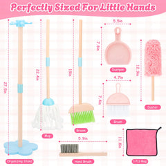 Lipneaed Kids Cleaning Set dustpan and rack for organized storage