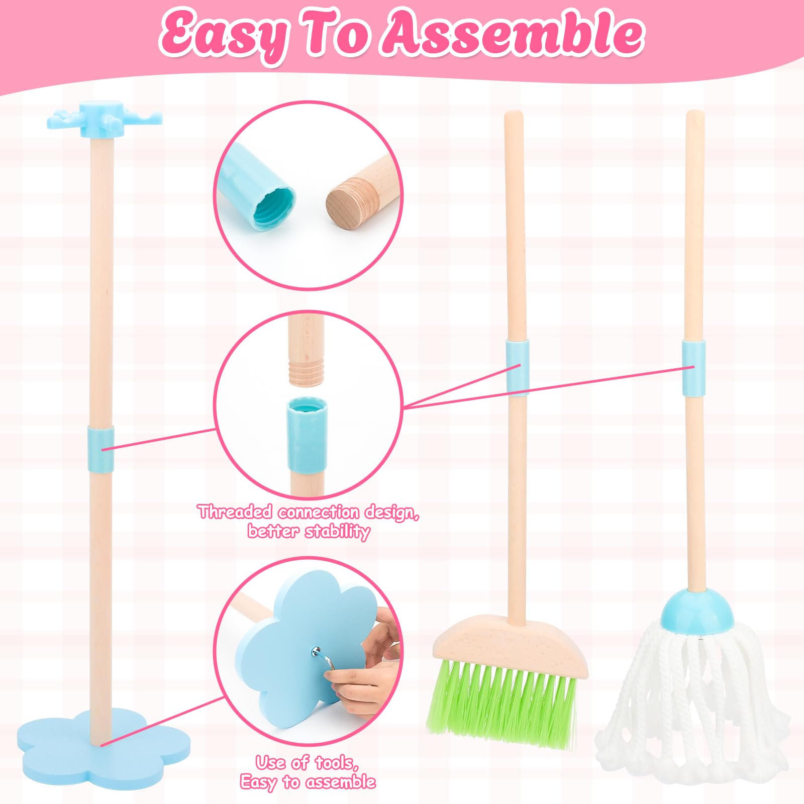 Lipneaed Kids Cleaning Set mop designed for kids to imitate adults