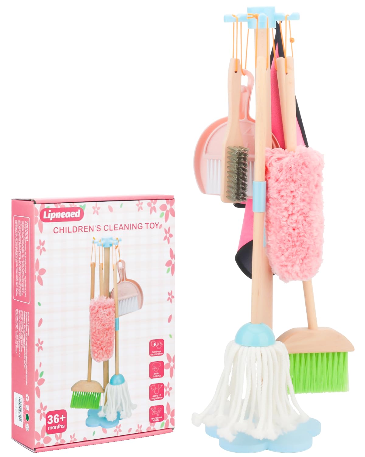 Lipneaed Kids Cleaning Set toddler broom for young helpers and pretend play