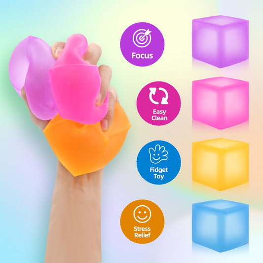 Liqilamii stress cube purple—soothing sensory tool for concentration.