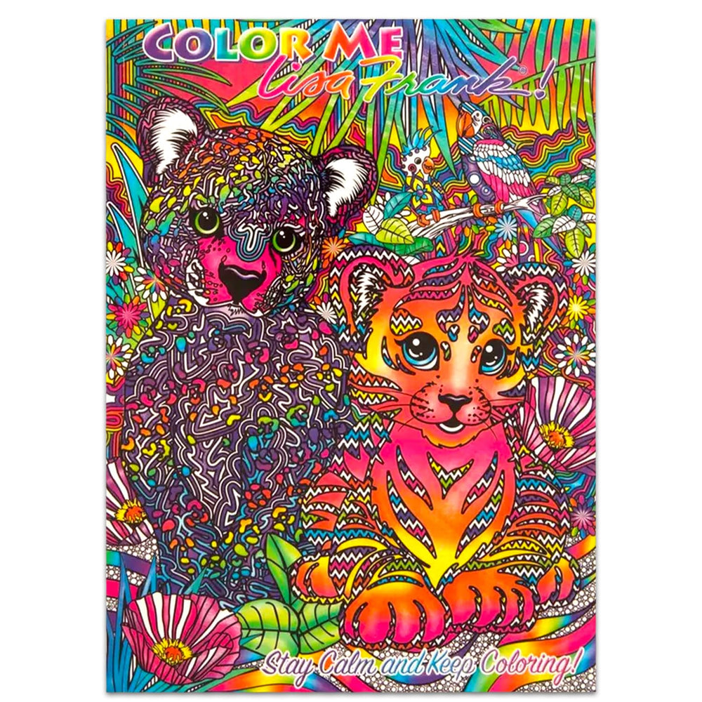 Lisa Frank coloring book inside pages with rainbow animals for creativity