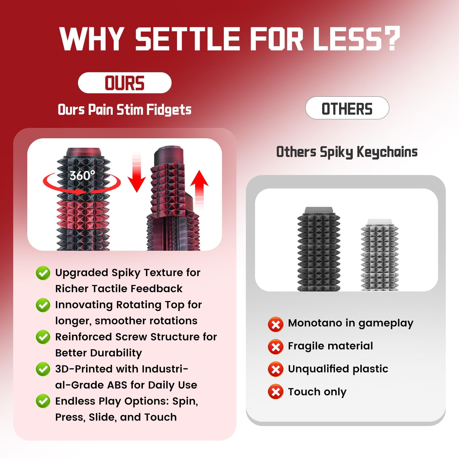 Lisgicabin Little Ouchies deep spike grip delivers tactile input during meetings.