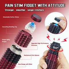 Lisgicabin Little Ouchies mechanical click spinner provides tactile feedback for focus.