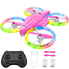 Lisoco drone for kids in pink with LED lights, ideal for indoor fun