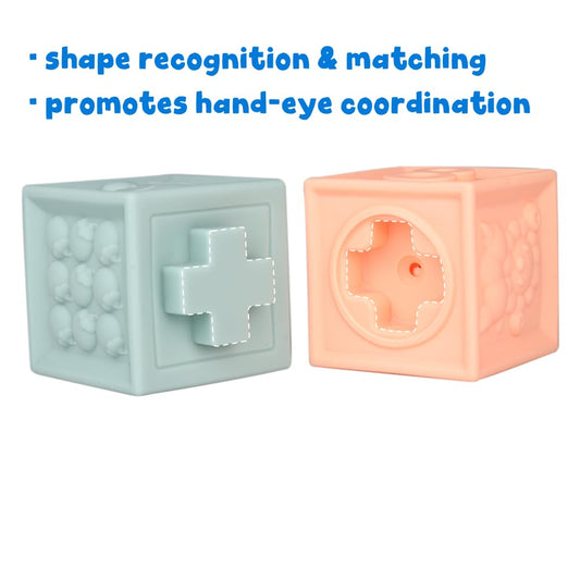 Litand Montessori blocks for baby senses with colorful faces for exploration.