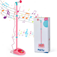 Litaonner Kids adjustable stand with microphone for easy singing sessions.
