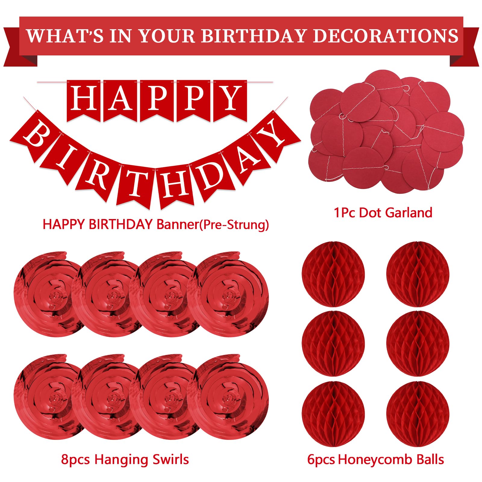 LITAUS red banner and decor display suitable for all ages and celebrations.