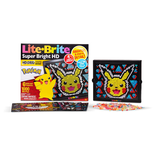 Lite Brite Super Bright HD Pokemon Edition Pikachu Charged template for imaginative play