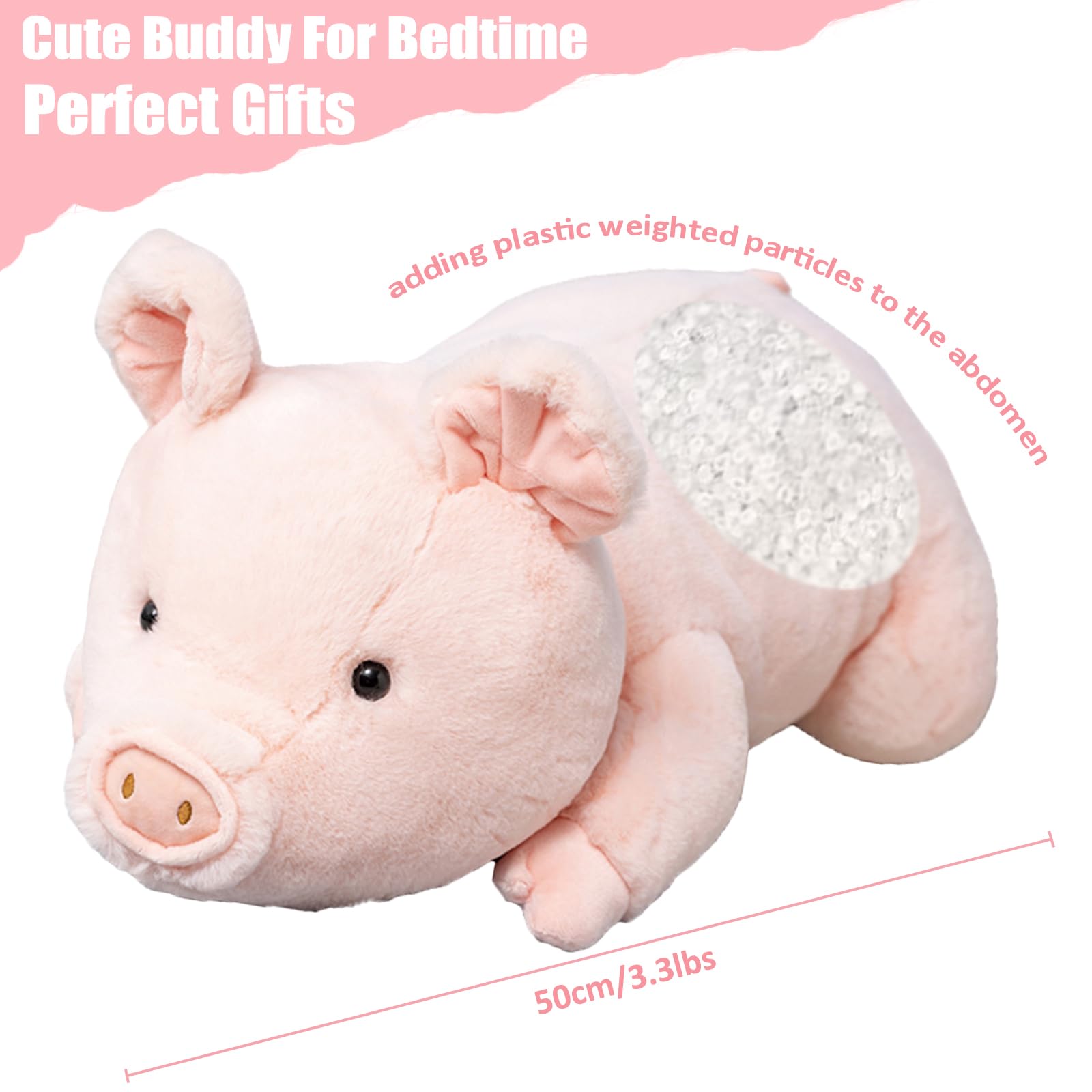 Litence pink pig plush pillow offers gentle touch and versatile use.