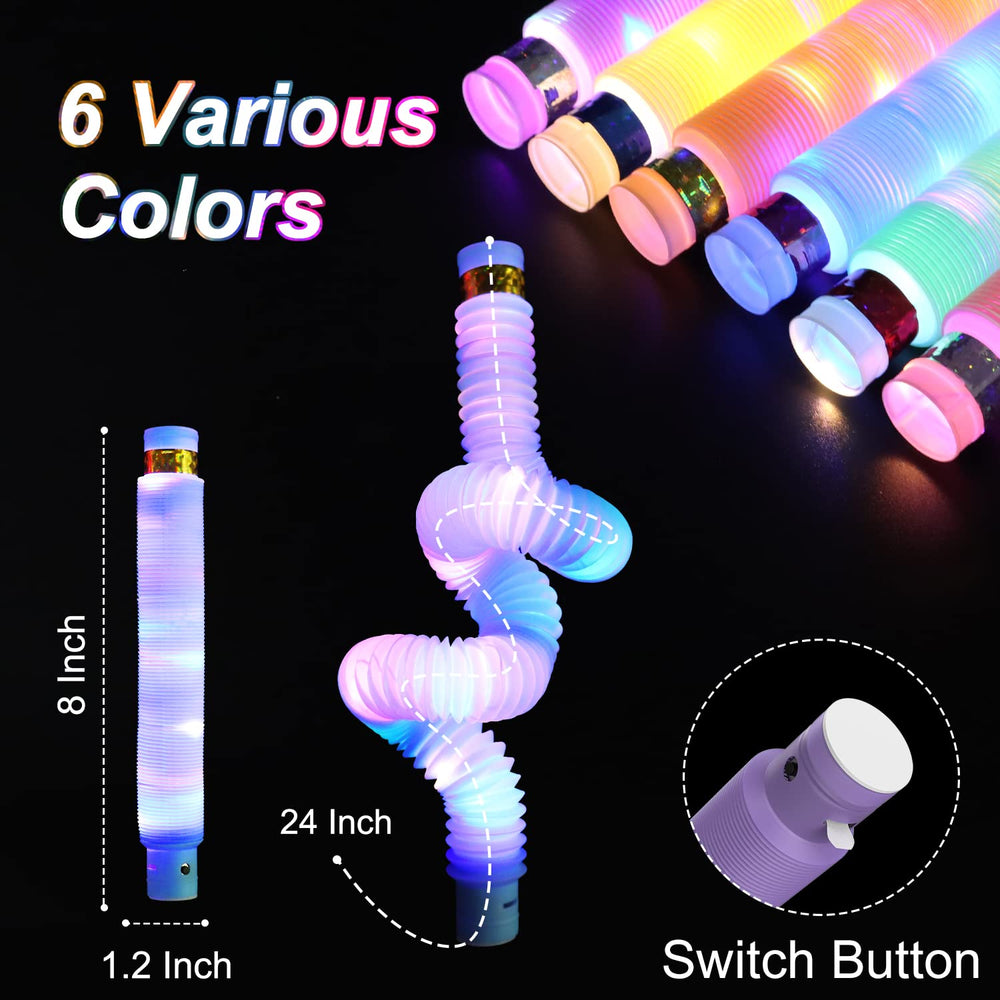 LitFP LED glow sticks show 3 modes and 6 colors.