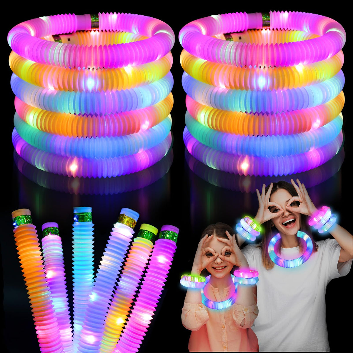 LITFP Light Up Pop Tubes bundle for party favors and sensory play