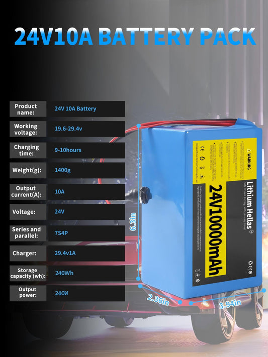 Lithium Hellas 29.4V 1A charger powering the 24V battery