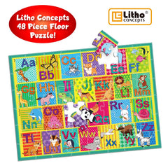 LithoConcepts floor puzzle showing 26 letters for alphabet recognition