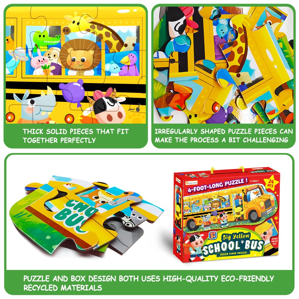 LithoConcepts four-feet-long puzzle spread to reveal a vibrant school bus scene.