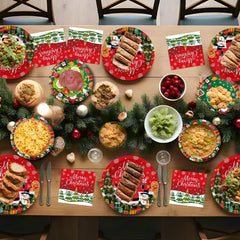 Litmitfu Christmas plates 7-inch ideal for desserts and snacks