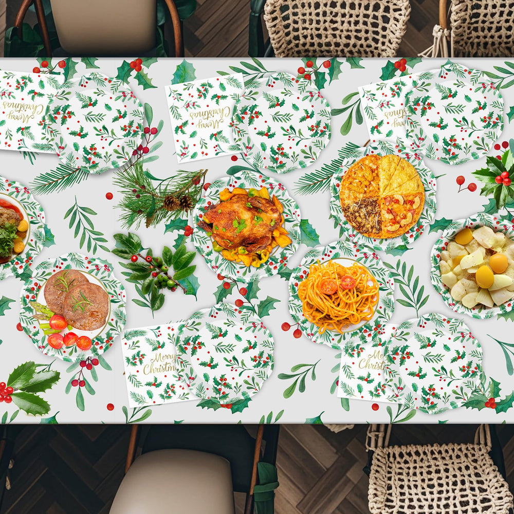Litmitfu holly leaves red berries design adds festive charm.