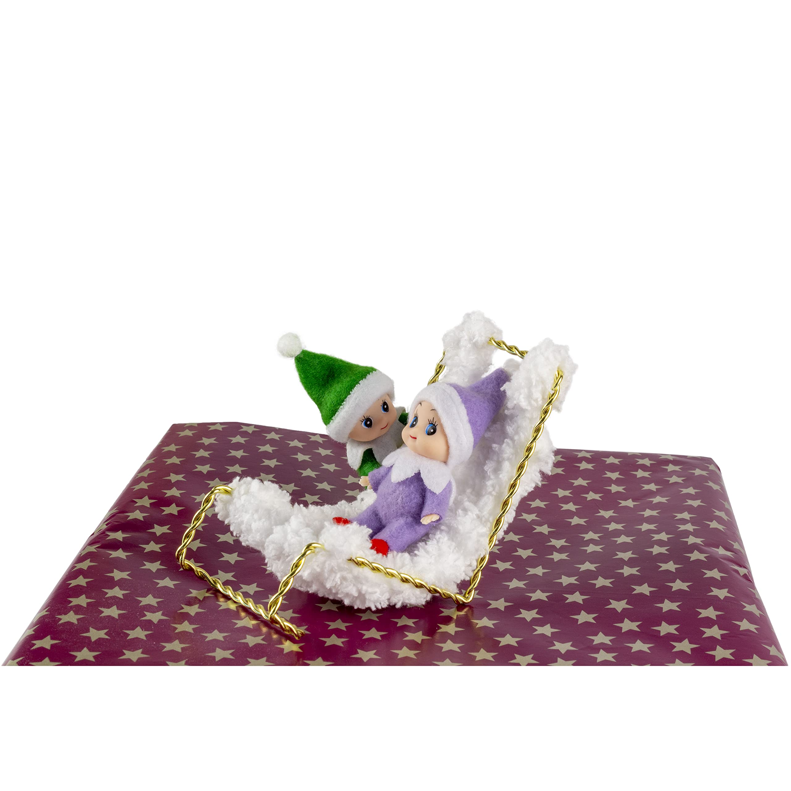 LitoMagic purple jumpsuit elf toy brightening holiday decor and playtime.