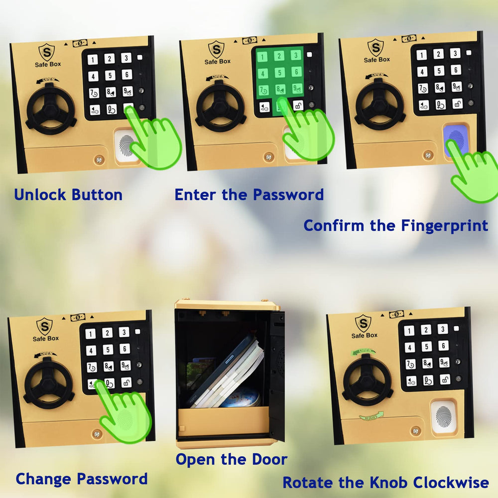Litpggy piggy bank fingerprint panel enables biometric access for easy, secure savings.