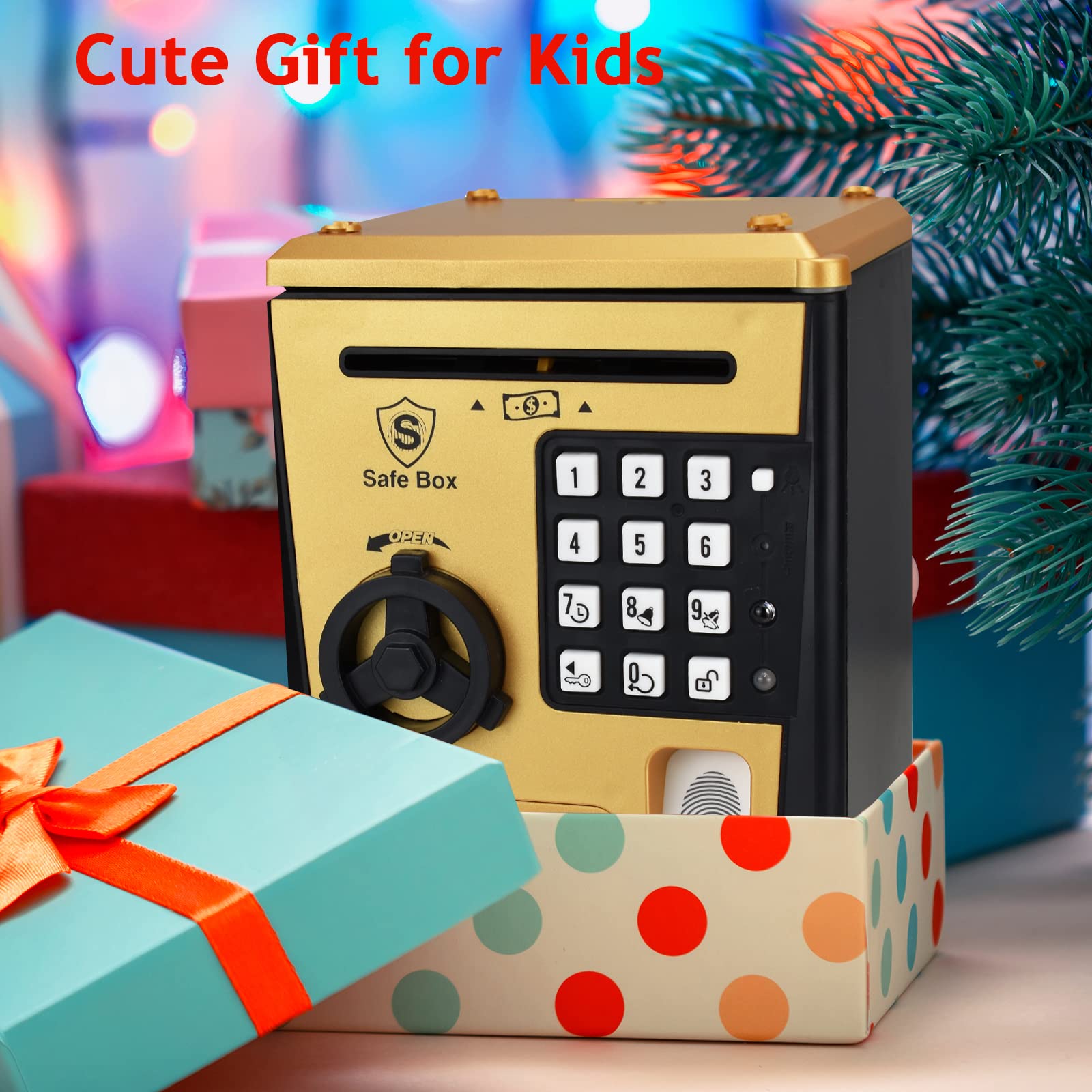 Litpggy rounded-design piggy bank emphasizes kid-friendly safety and durability.