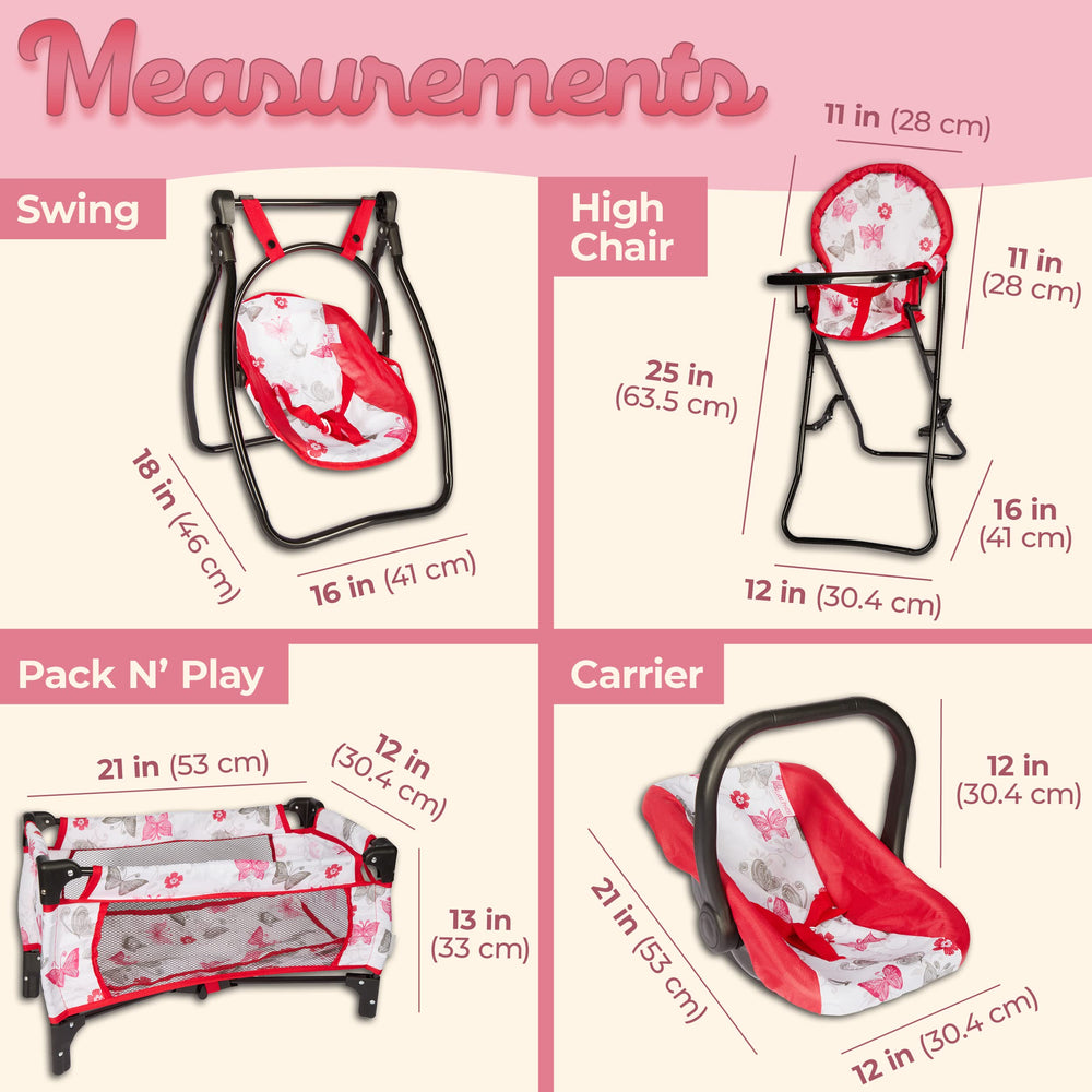 Litti Pritti 18-inch doll high chair for pretend meals.