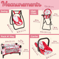 Litti Pritti 18-inch doll high chair for pretend meals.