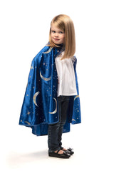 Little Adventures Royal Blue Wizard Cape for kids; soft, washable, ideal for imaginative play