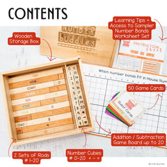 LITTLE BUD KIDS wooden number rods lengths encouraging proportional reasoning