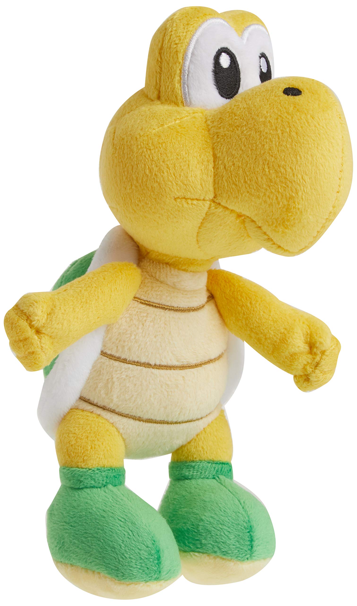 Little Buddy Koopa Troopa plush 7-inch in hand; soft and cuddly for playtime.