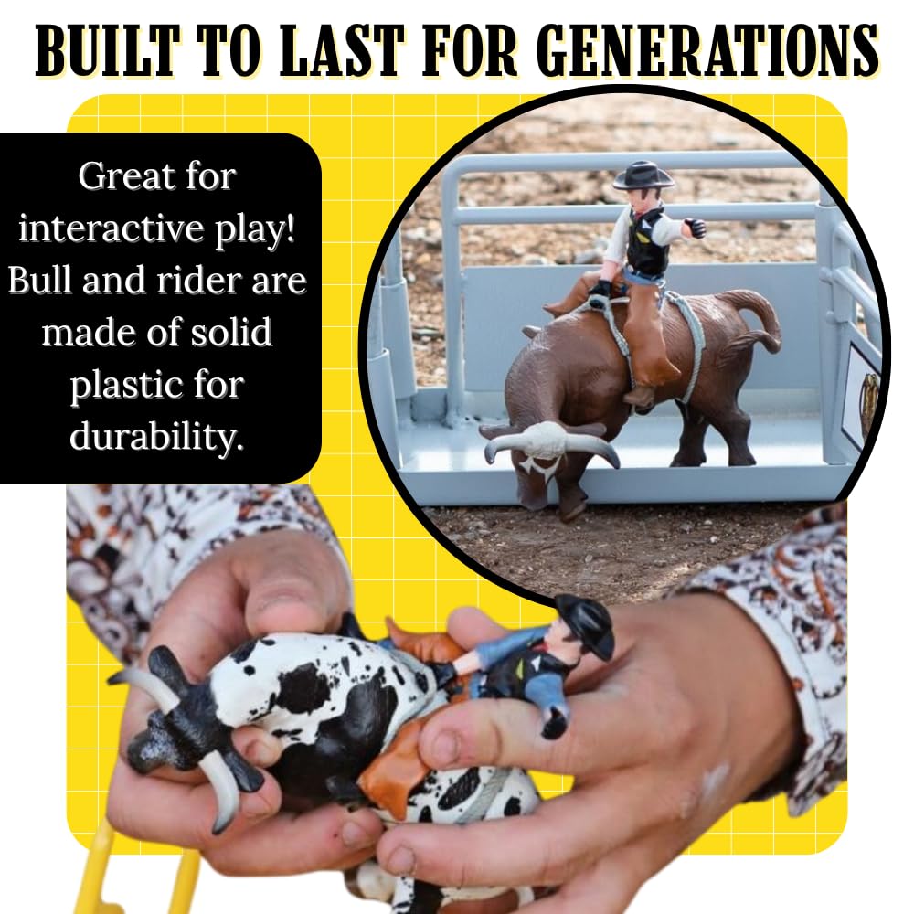 Little Buster Bucking Bulls detachable riders enable versatile display arrangements.