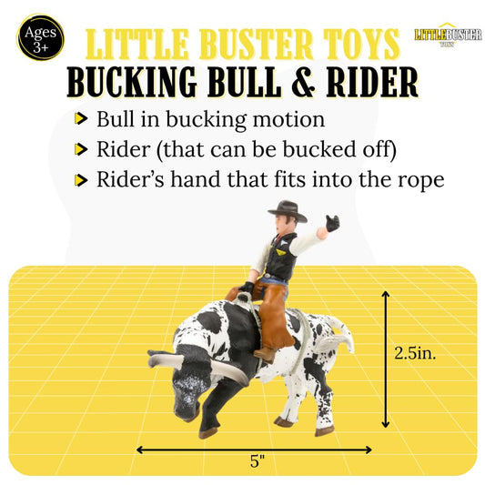 Little Buster Toys bull rider side view highlights authentic western gear and pose