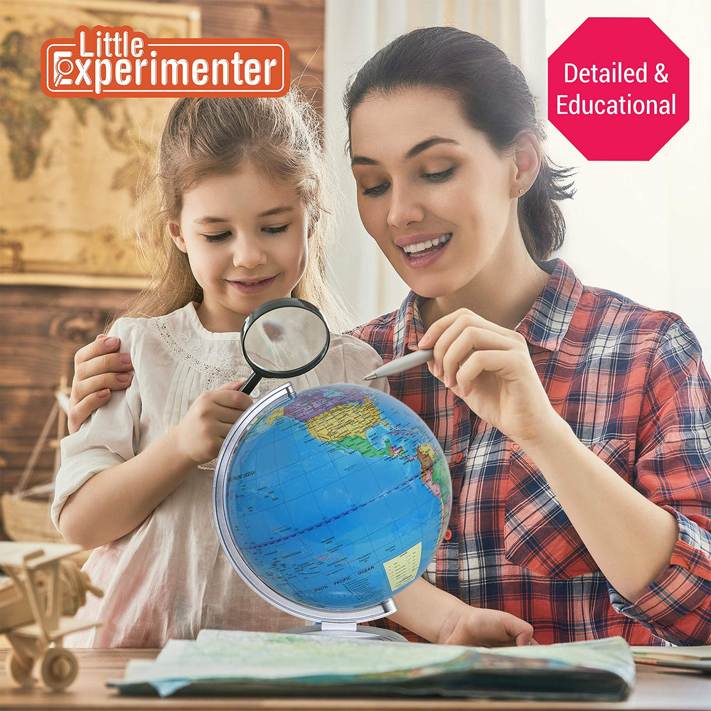 Little Experimenter bedroom decor globe adds educational ambiance to a kid's room.