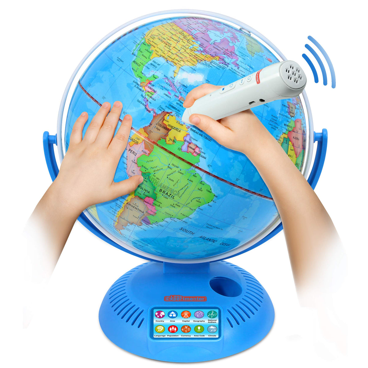 Little Experimenter 9 inch globe with pen for interactive geography learning at home