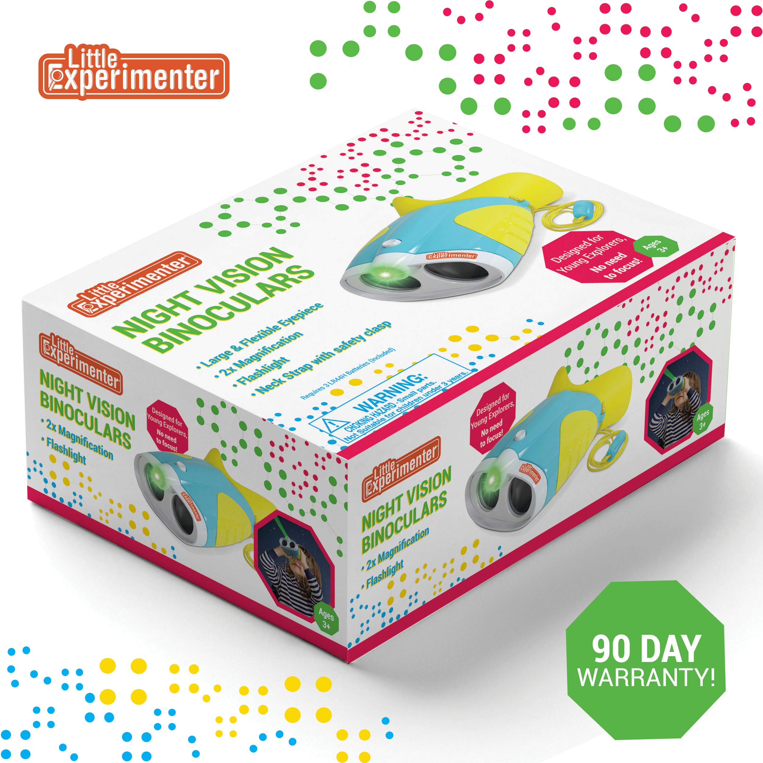 Little Experimenter night vision binoculars with batteries included for ready-to-use adventures.
